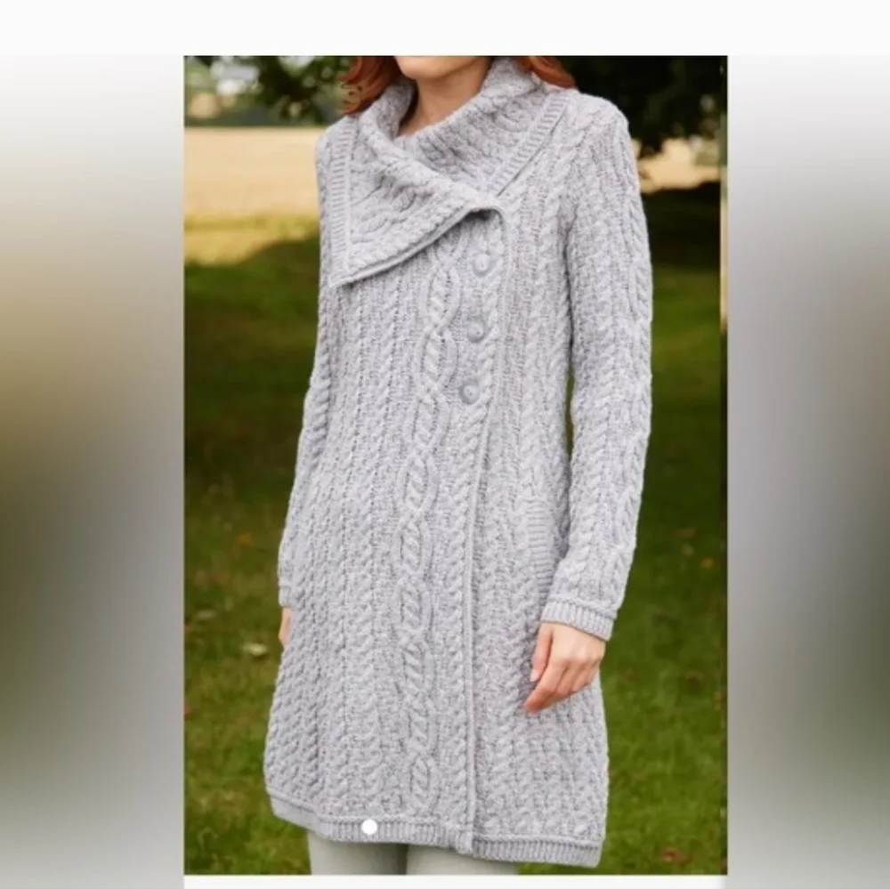 Aran Mor Deirdre Oversized Collar Cardigan - Picture 1 of 1